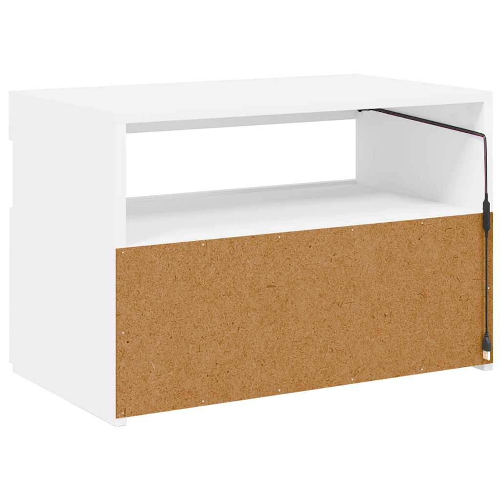TV ormarić s LED svjetlima bijeli 60x35x40 cm