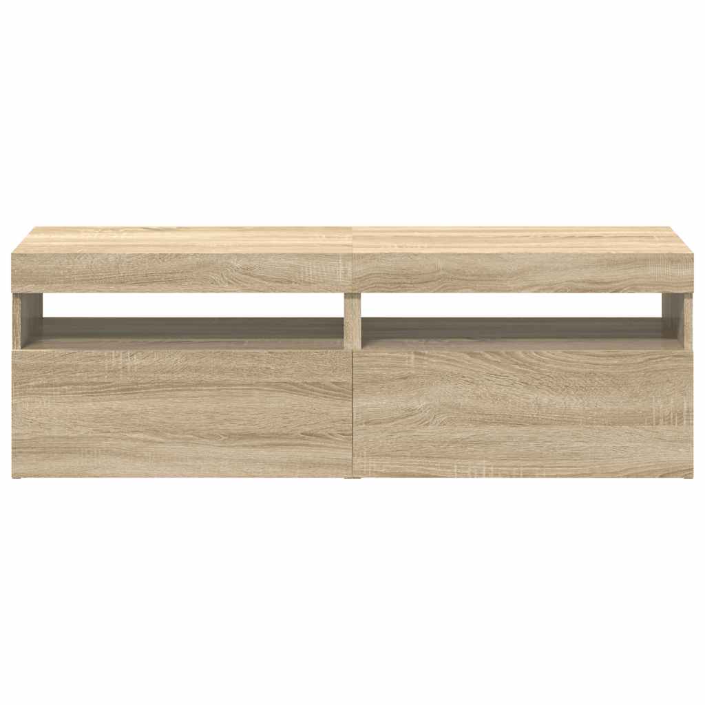 TV ormarići s LED svjetlima 2 kom boja hrasta 60 x 35 x 40 cm