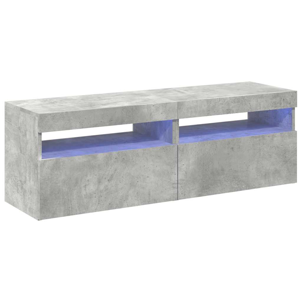 TV ormarići s LED svjetlima 2 kom siva boja betona 60x35x40 cm