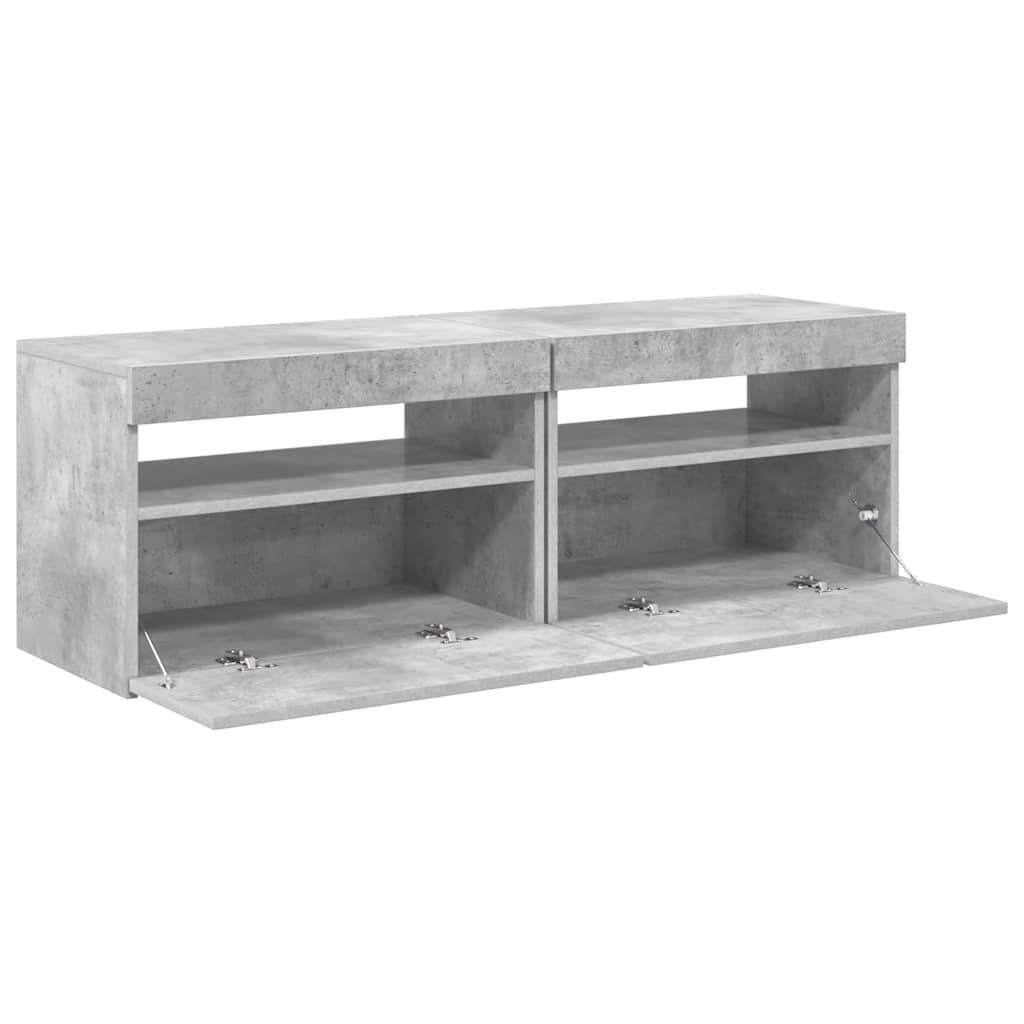 TV ormarići s LED svjetlima 2 kom siva boja betona 60x35x40 cm