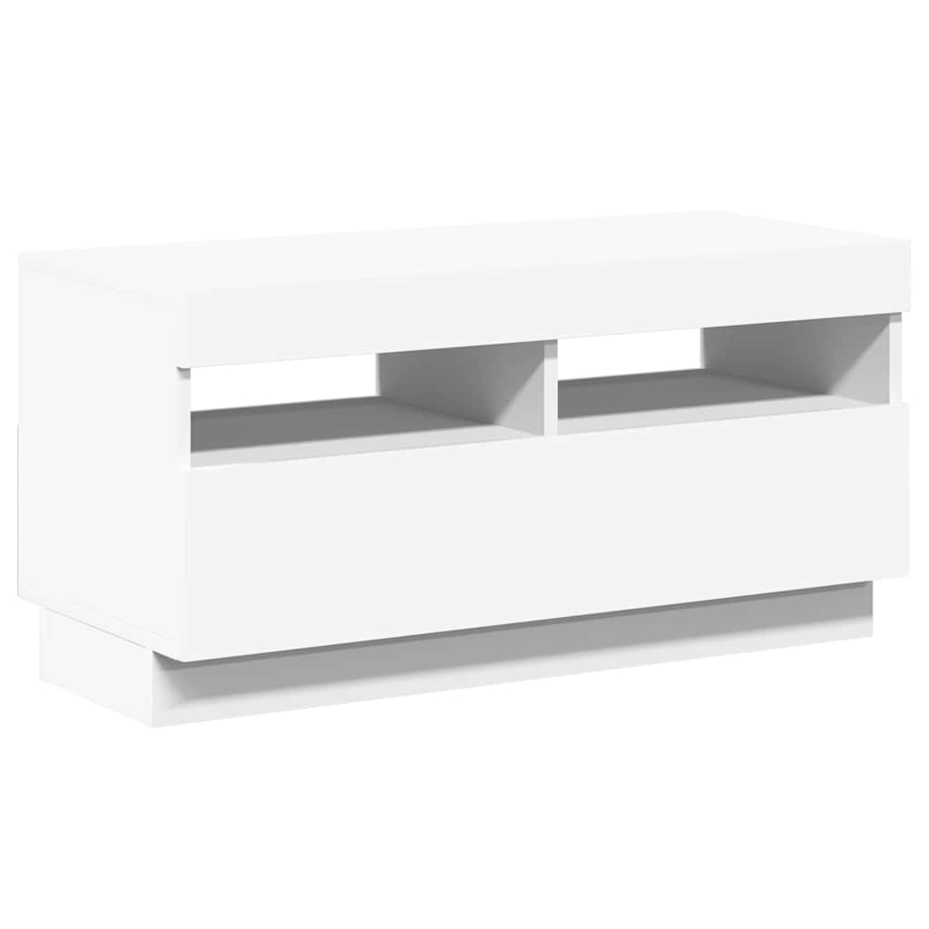 TV ormarić s LED svjetlima bijeli 80 x 35 x 40 cm