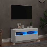 TV ormarić s LED svjetlima bijeli 80 x 35 x 40 cm