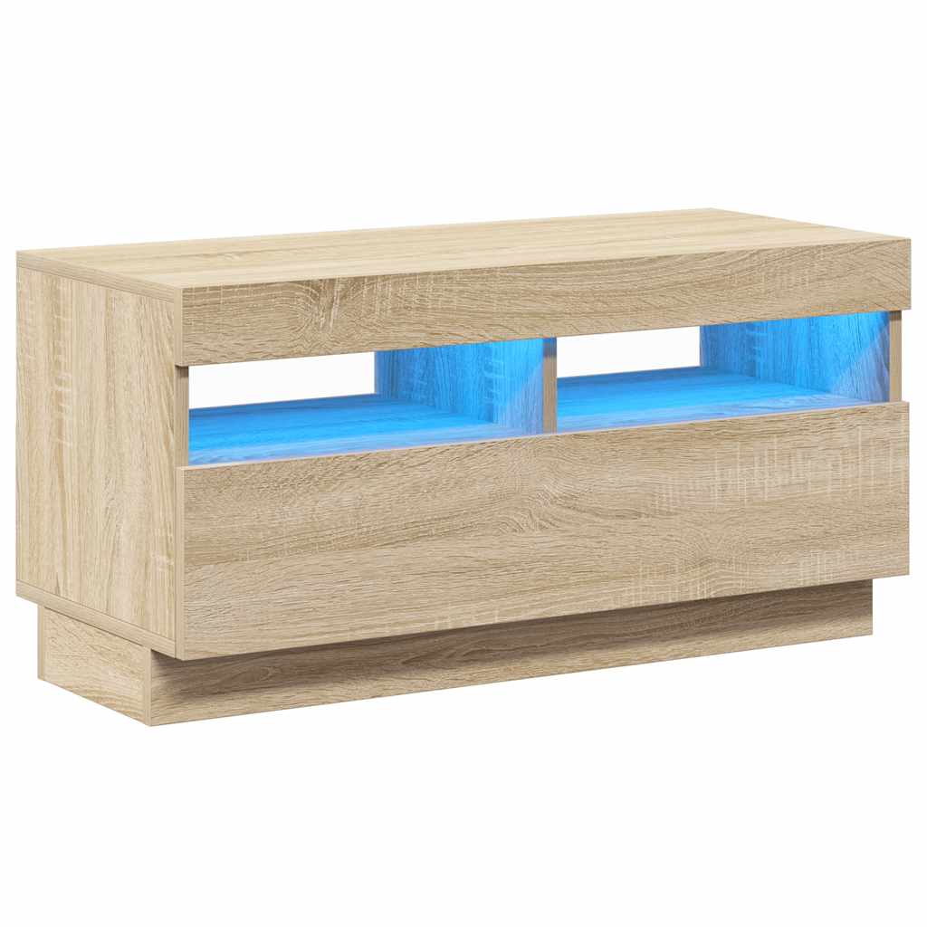 TV ormarić s LED svjetlima boja hrasta sonome 80x35x40 cm