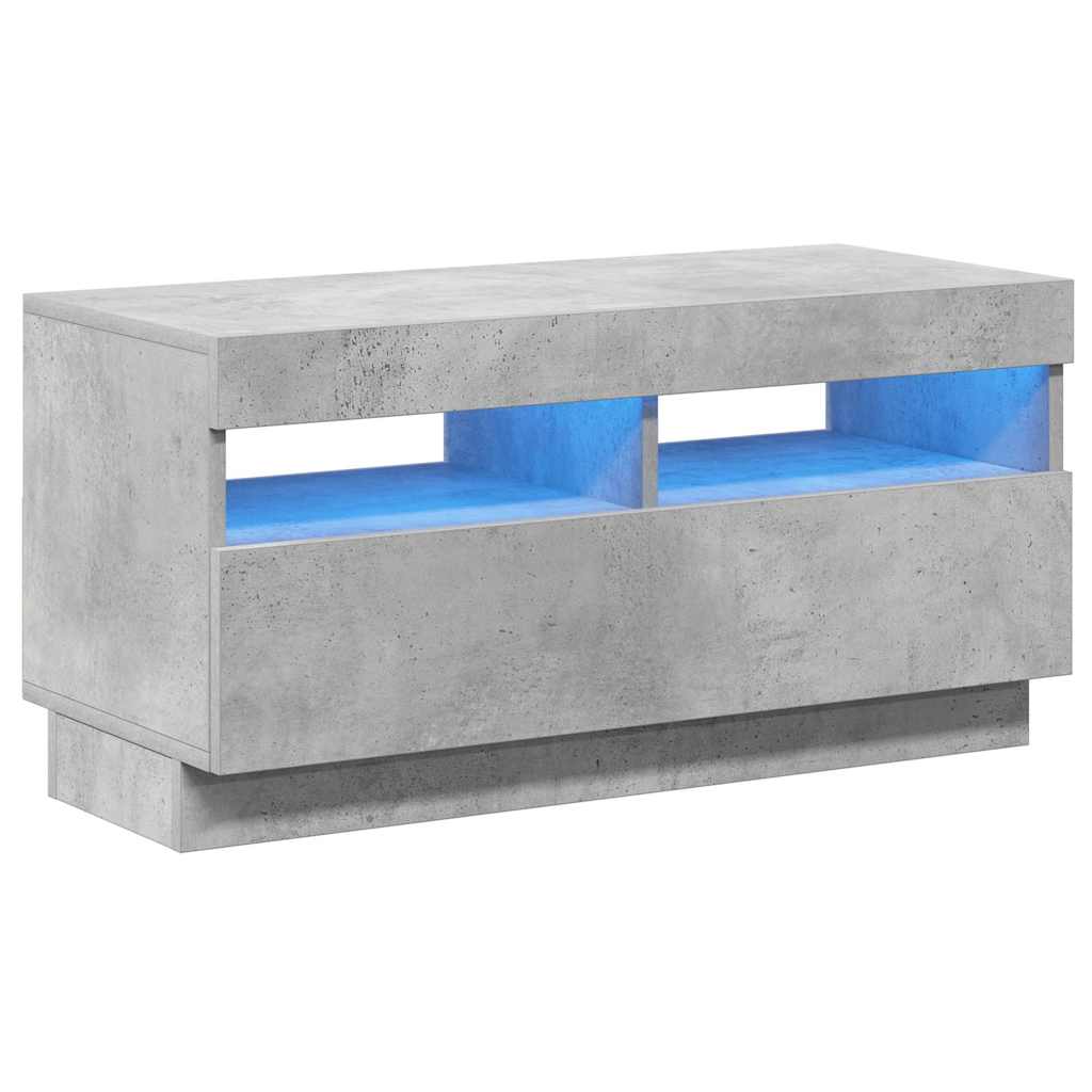 TV ormarić s LED svjetlima siva boja betona 80x35x40 cm