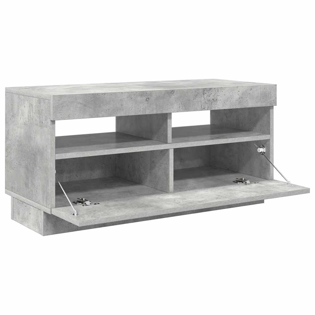 TV ormarić s LED svjetlima siva boja betona 80x35x40 cm