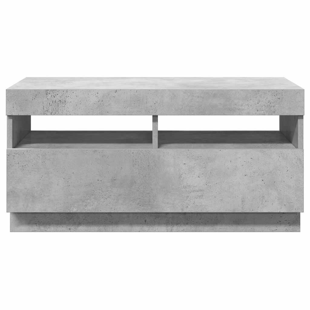 TV ormarić s LED svjetlima siva boja betona 80x35x40 cm