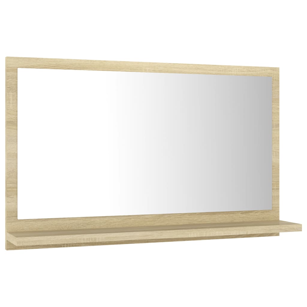 Kupaonsko ogledalo boja hrasta 60x10,5x37 cm konstruirano drvo