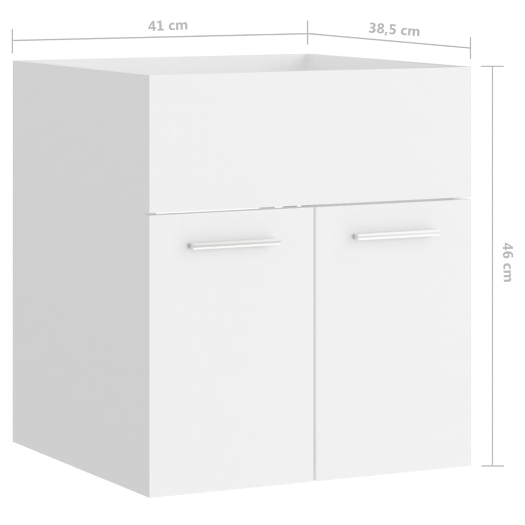Ormarić za umivaonik bijeli 41 x 38,5 x 46 cm konstruirano drvo