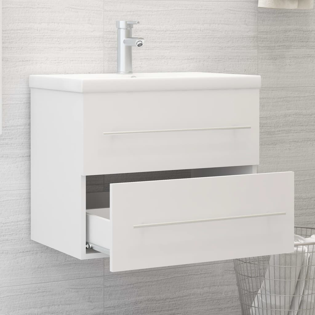 Ormarić za umivaonik bijeli 60 x 38,5 x 48 cm konstruirano drvo
