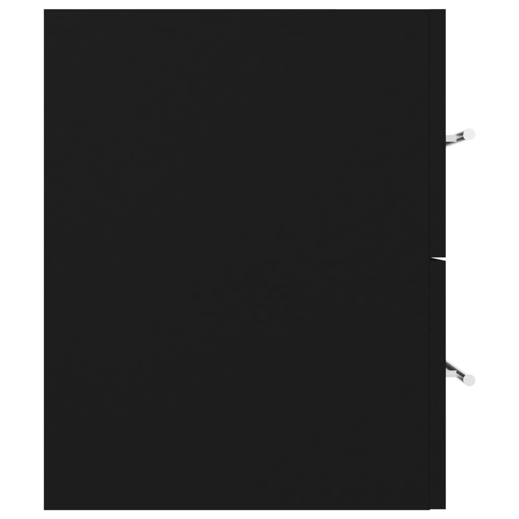 Ormarić za umivaonik crni 100 x 38,5 x 48 cm konstruirano drvo