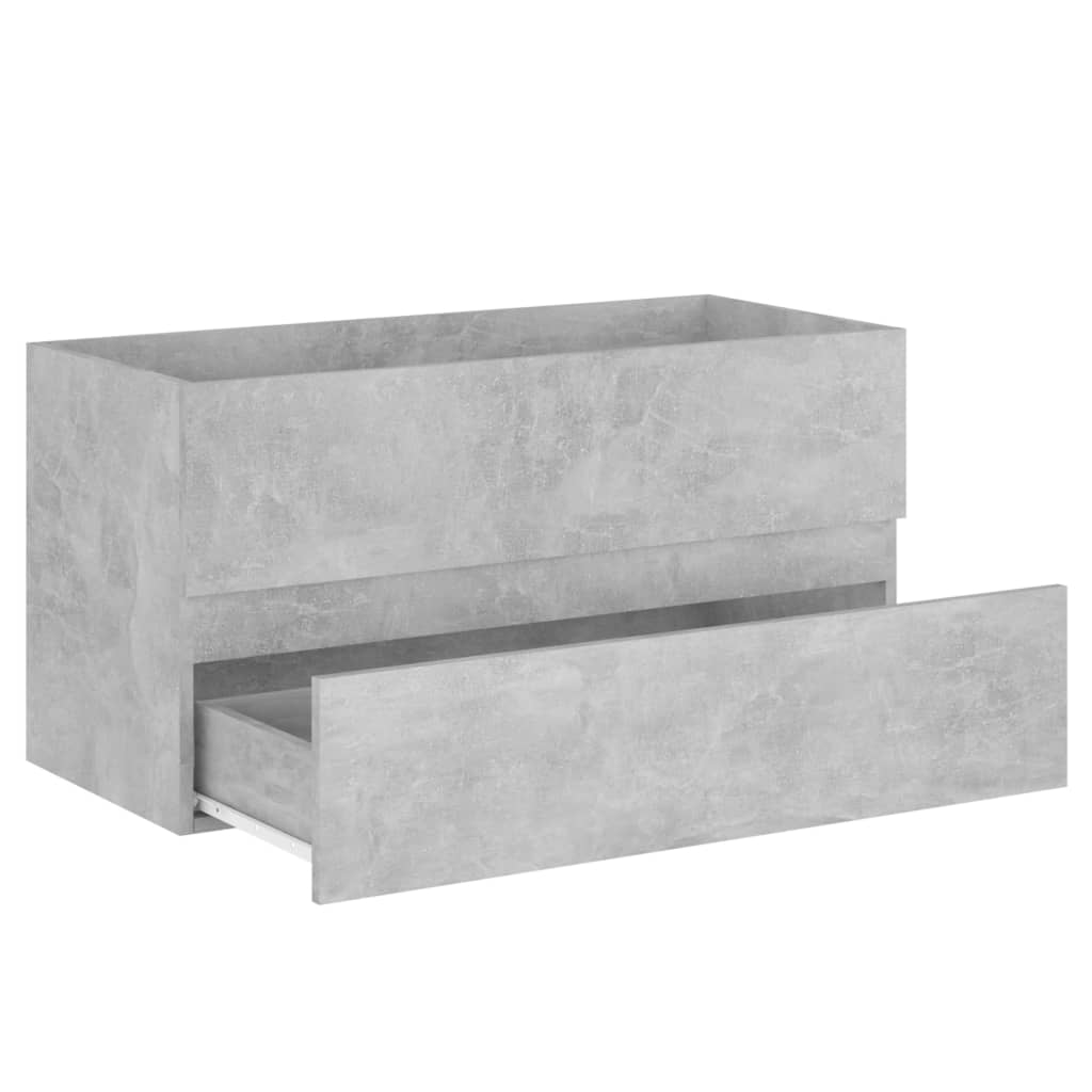 Ormarić za umivaonik boja betona 90x38,5x45cm konstruirano drvo