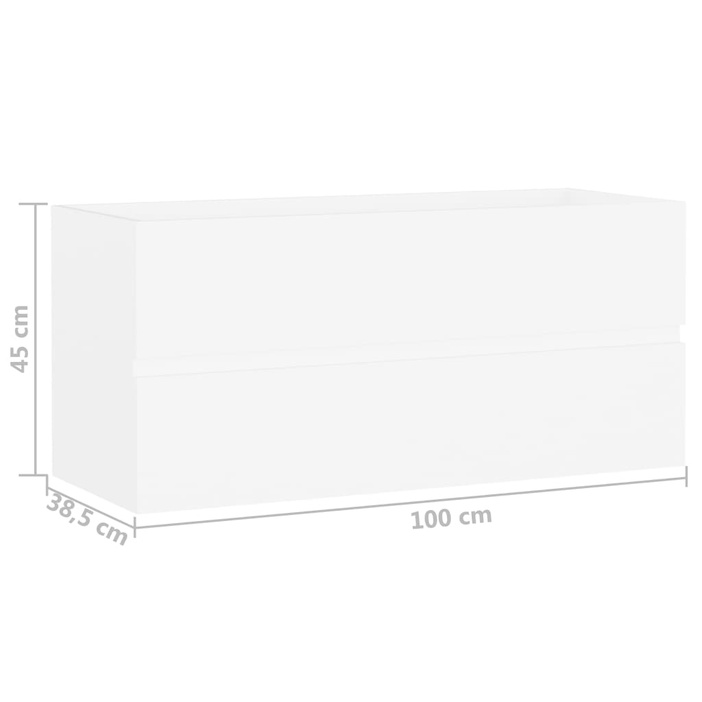 Ormarić za umivaonik bijeli 100x38,5x45 cm konstruirano drvo