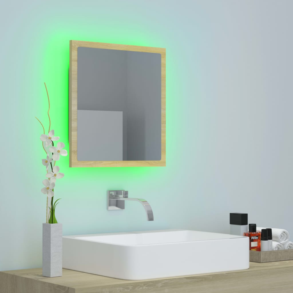 LED kupaonsko ogledalo boja hrasta sonome 40x8,5x37 cm akrilno