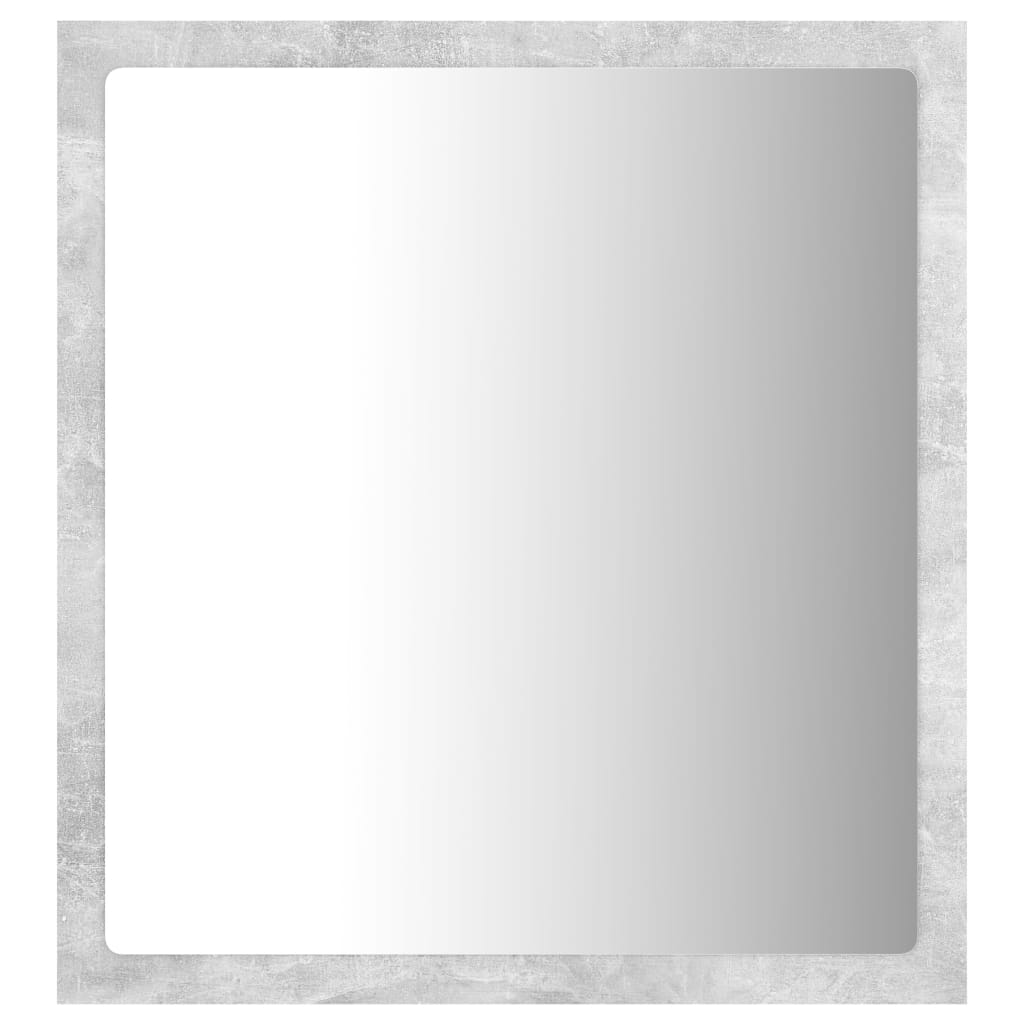 LED kupaonsko ogledalo siva boja betona 40x8,5x37 cm akrilno