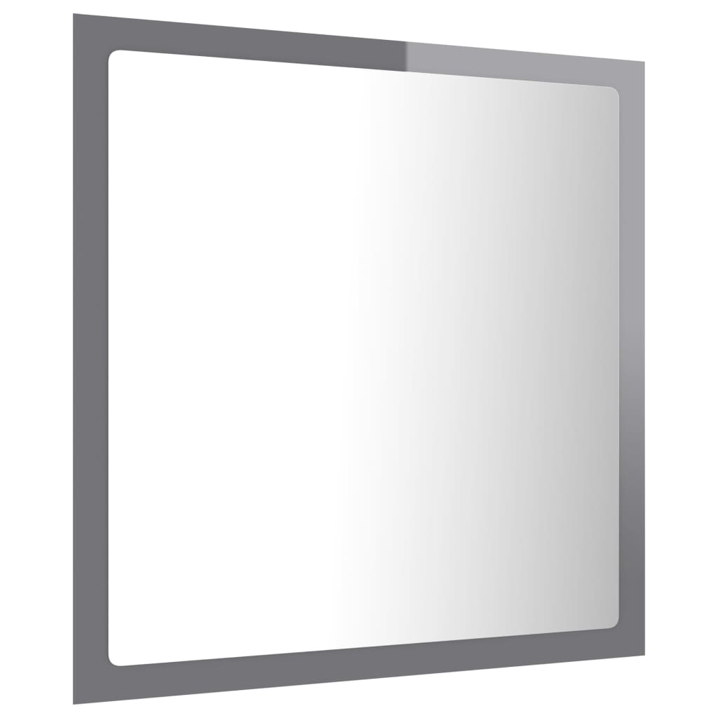 LED kupaonsko ogledalo visoki sjaj sivo 40x8,5x37 cm akrilno
