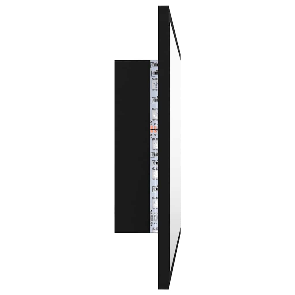 LED kupaonsko ogledalo crno 60x8,5x37 cm akrilno