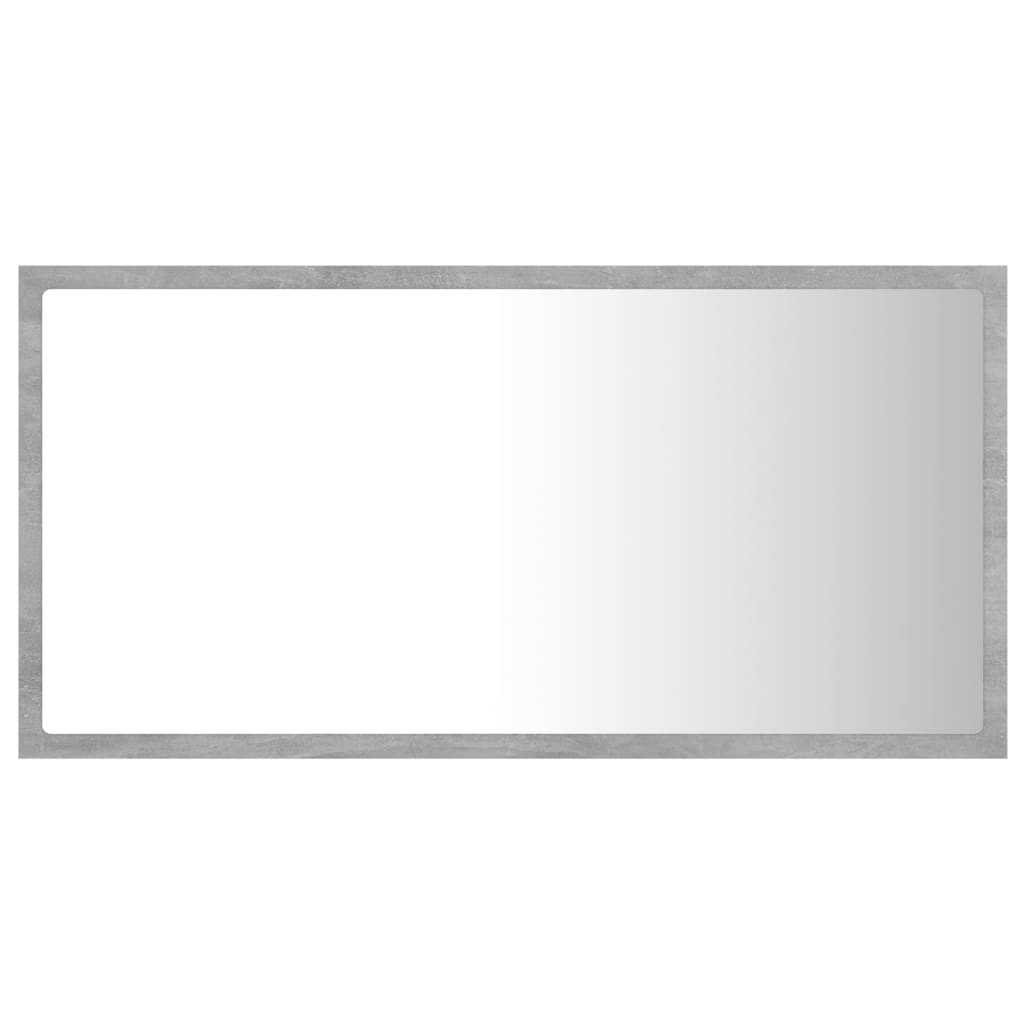 LED kupaonsko ogledalo siva boja betona 80x8,5x37 cm akrilno