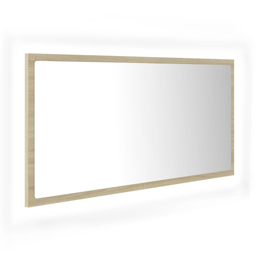 LED kupaonsko ogledalo boja hrasta sonome 90x8,5x37 cm akrilno
