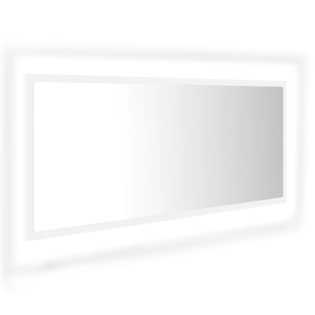 LED kupaonsko ogledalo bijelo 100x8,5x37 cm akrilno