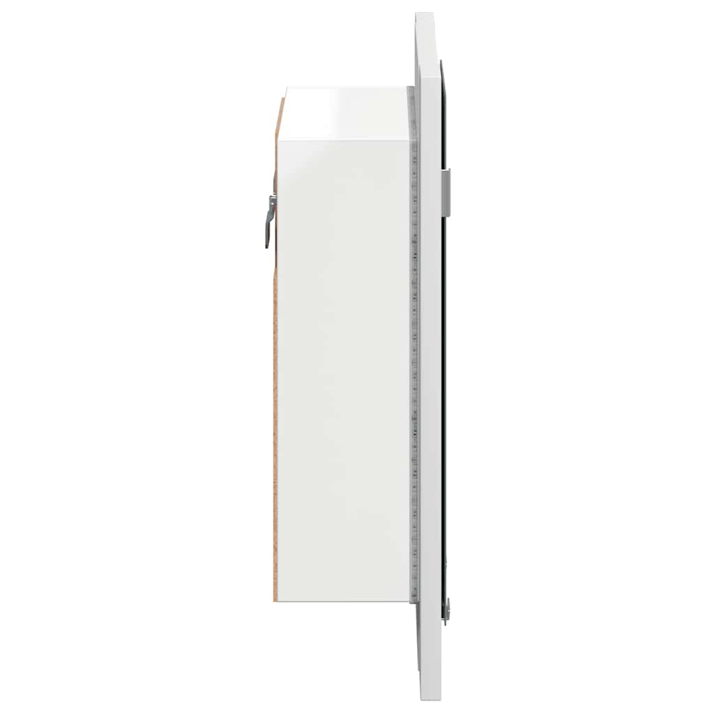 LED kupaonski ormarić s ogledalom bijeli 40x12x45 cm akrilni