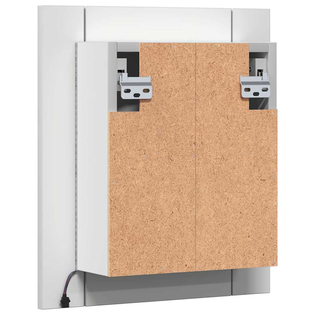 LED kupaonski ormarić s ogledalom bijeli 40x12x45 cm akrilni