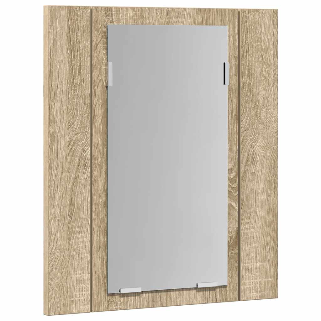LED kupaonski ormarić s ogledalom boja hrasta 40x12x45 akrilni