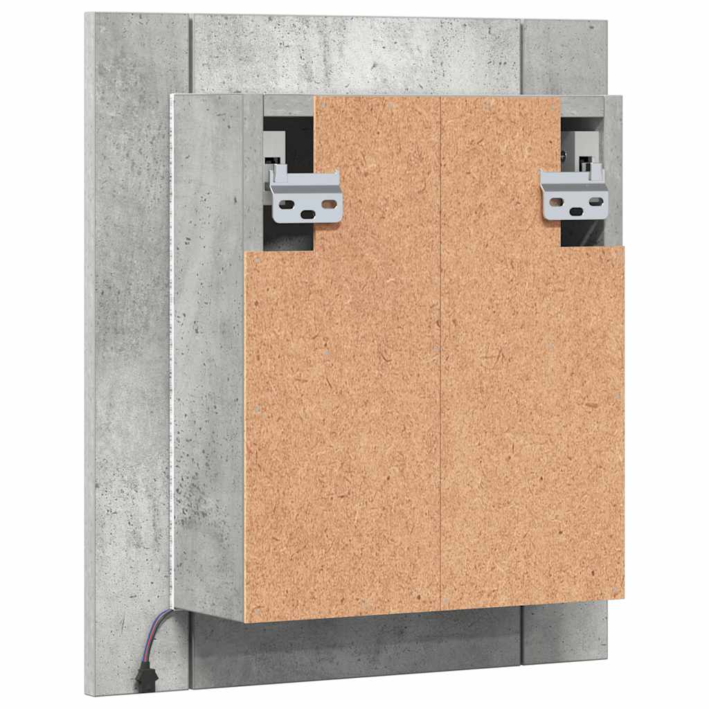LED kupaonski ormarić s ogledalom siva boja betona akrilni