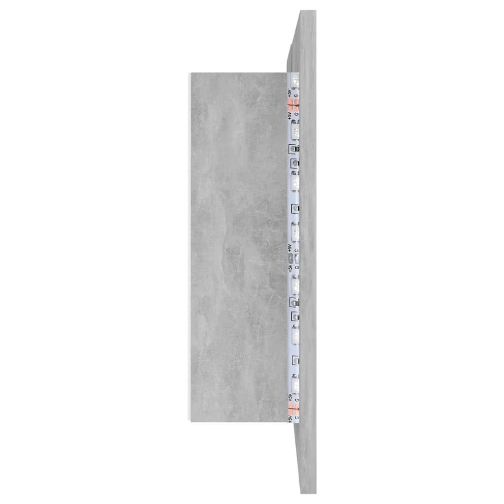 LED kupaonski ormarić s ogledalom siva boja betona akrilni