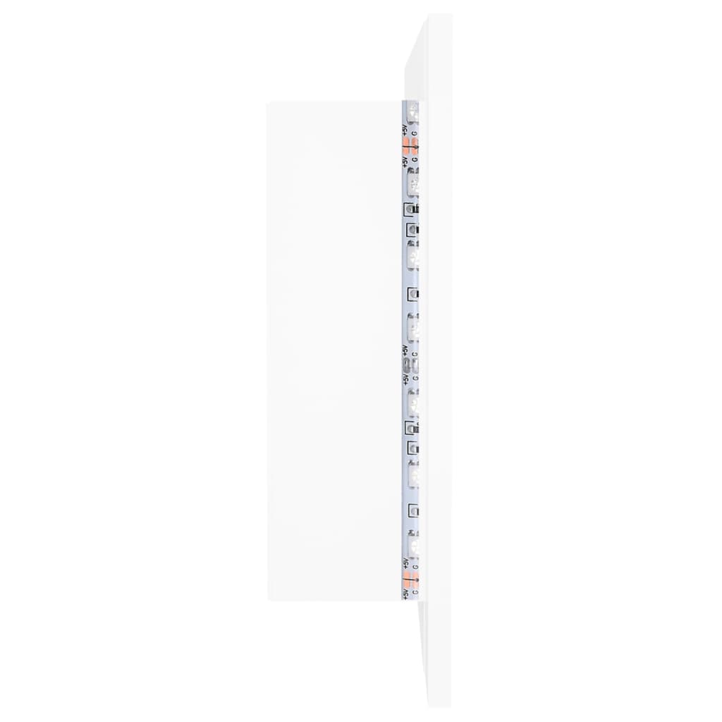 LED kupaonski ormarić s ogledalom bijeli 100x12x45 cm akrilni