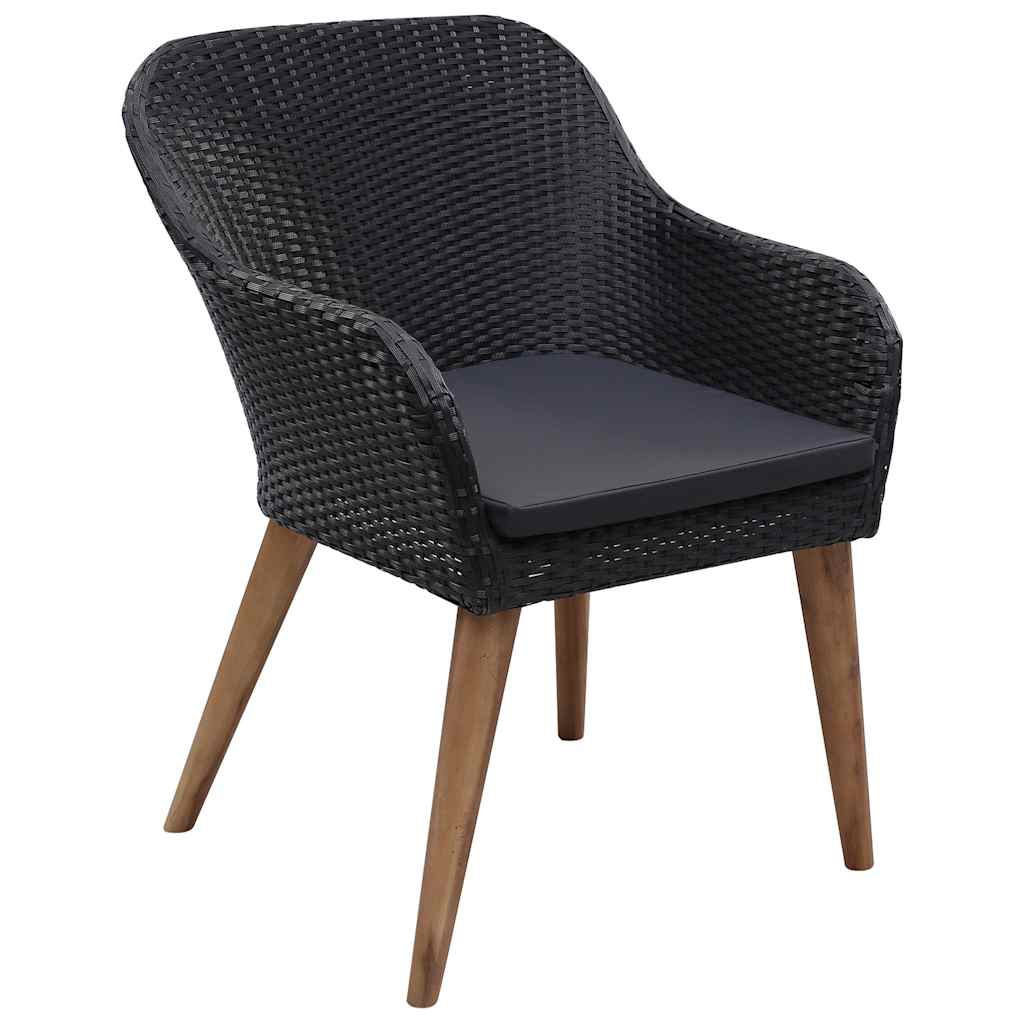 9-dijelni vrtni blagovaonski set od poliratana crni