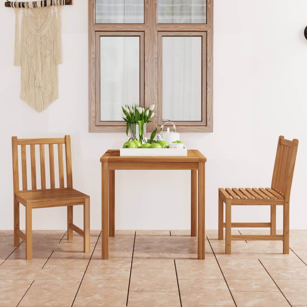 Vrtni blagovaonski set od 3 dijela 80x80 cm masivno tikovino drvo
