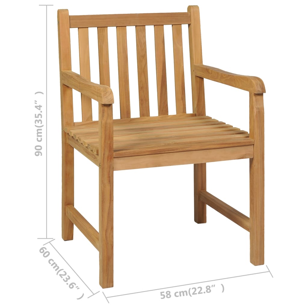 Vrtni blagovaonski set od 3 dijela 80x80 cm masivno tikovino drvo