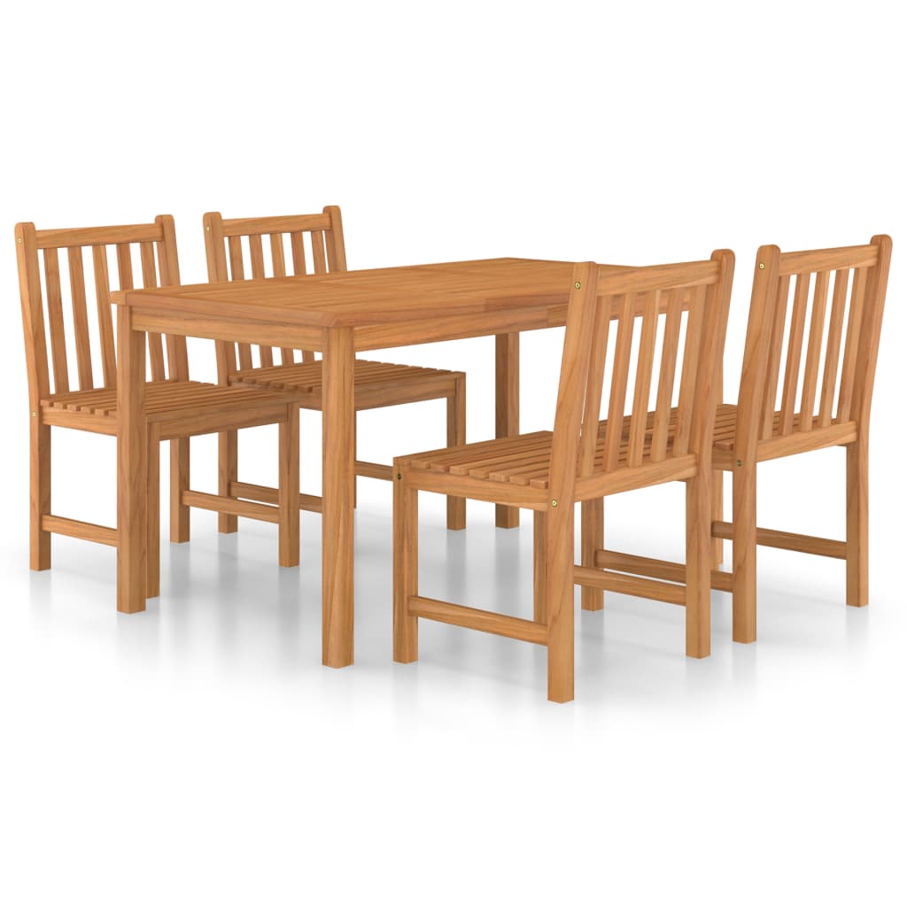 Vrtni blagovaonski set od 5 dijelova 140 x 80 cm masivno tikovino drvo