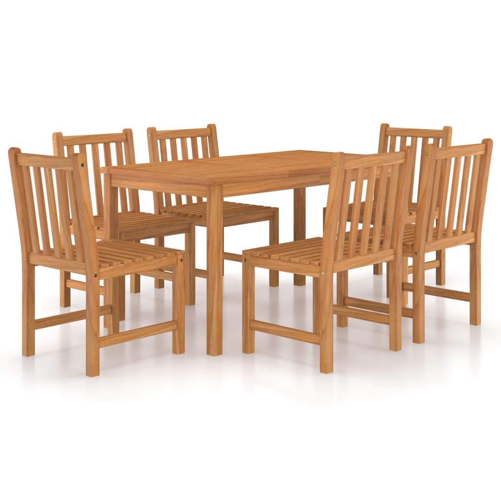 Vrtni blagovaonski set od 7 dijelova 140 x 80 cm masivno tikovino drvo