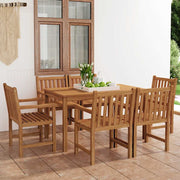 Vrtni blagovaonski set od 7 dijelova 140 x 80 cm masivno tikovino drvo