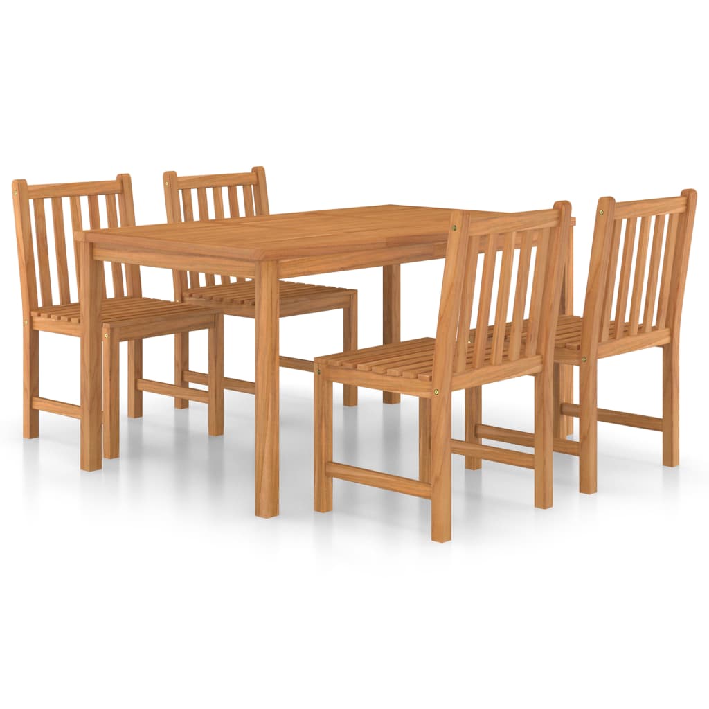 Vrtni blagovaonski set od 5 dijelova 150 x 90 cm masivno tikovino drvo