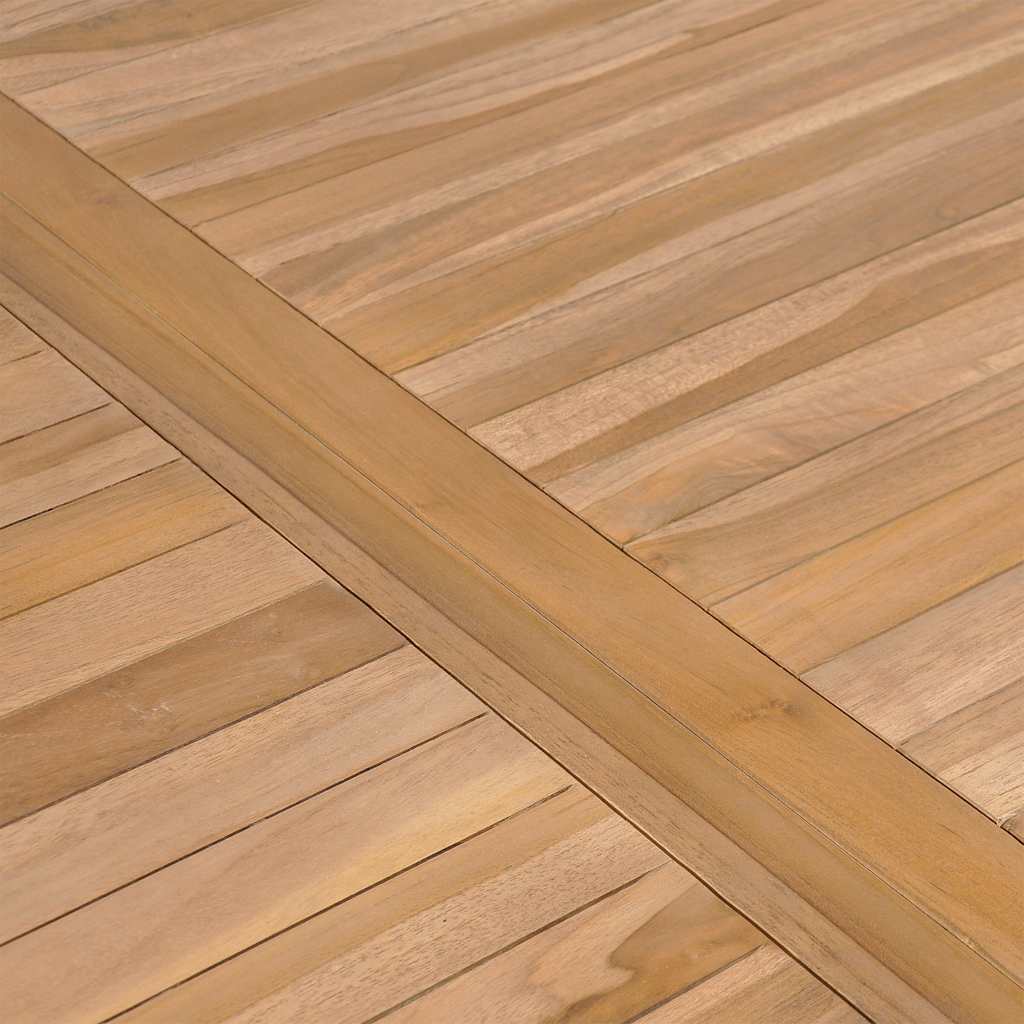 Vrtni blagovaonski set od 7 dijelova 150 x 90 cm masivno tikovino drvo