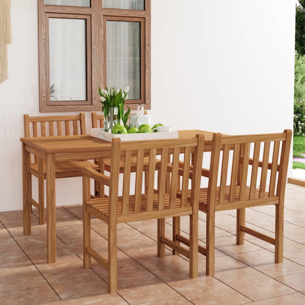 Vrtni blagovaonski set od 5 dijelova 160x80 cm masivno tikovino drvo