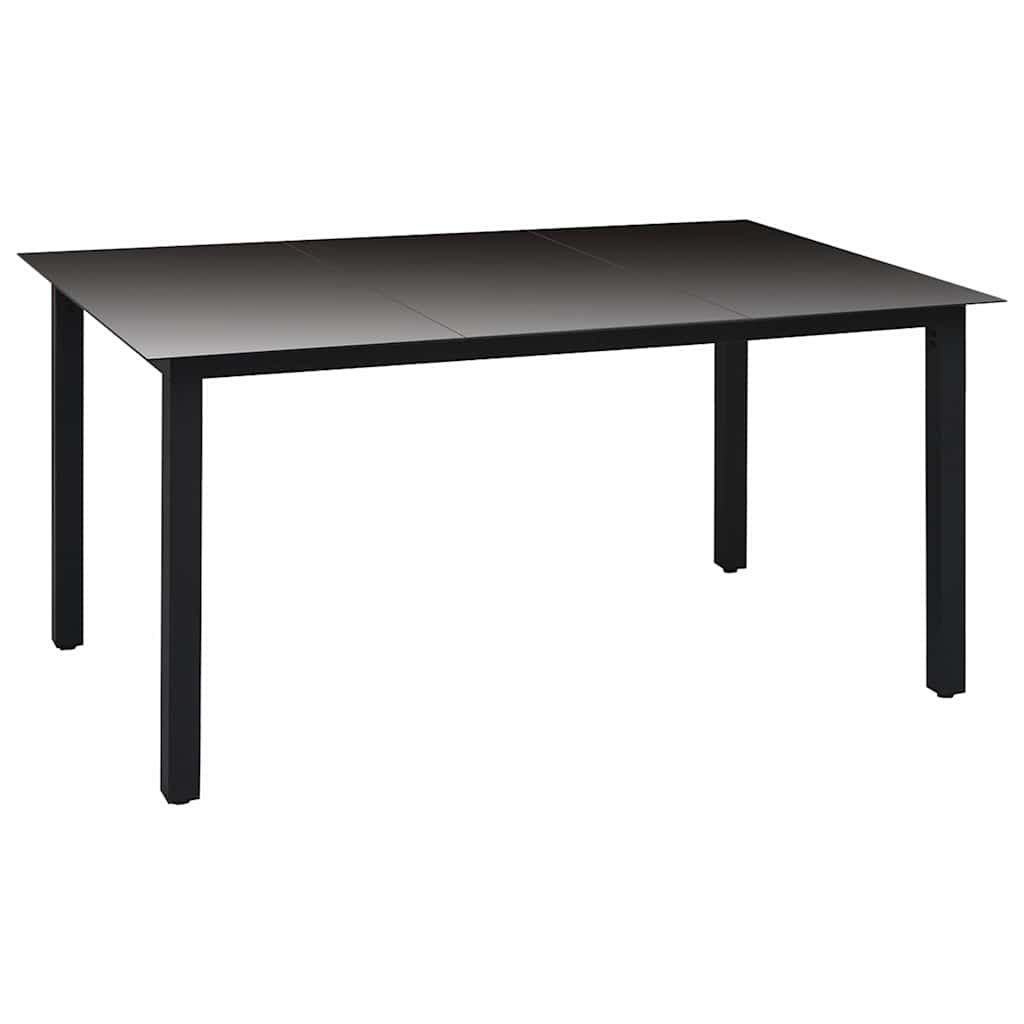 5-dijelni vrtni blagovaonski set crni Crna Dužina stola 150 cm