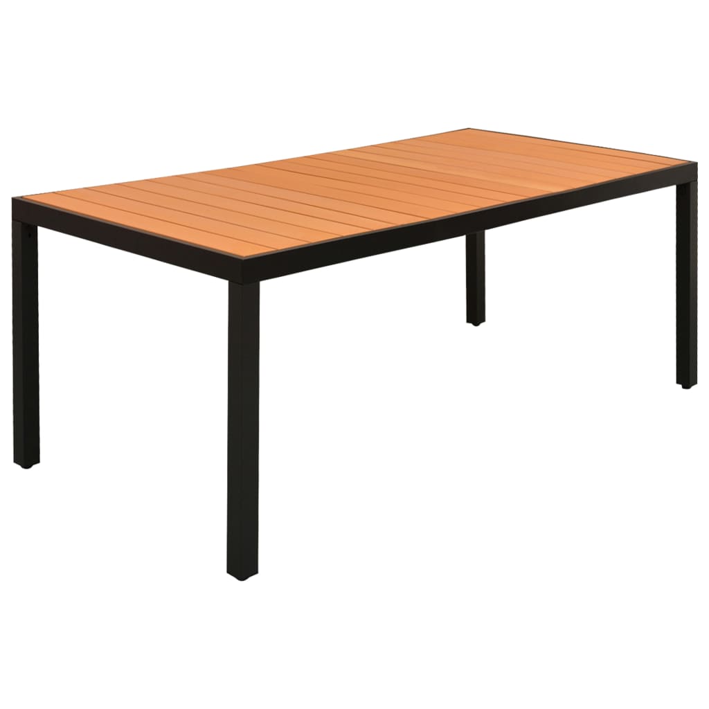 7-dijelni vrtni blagovaonski set crno-smeđi