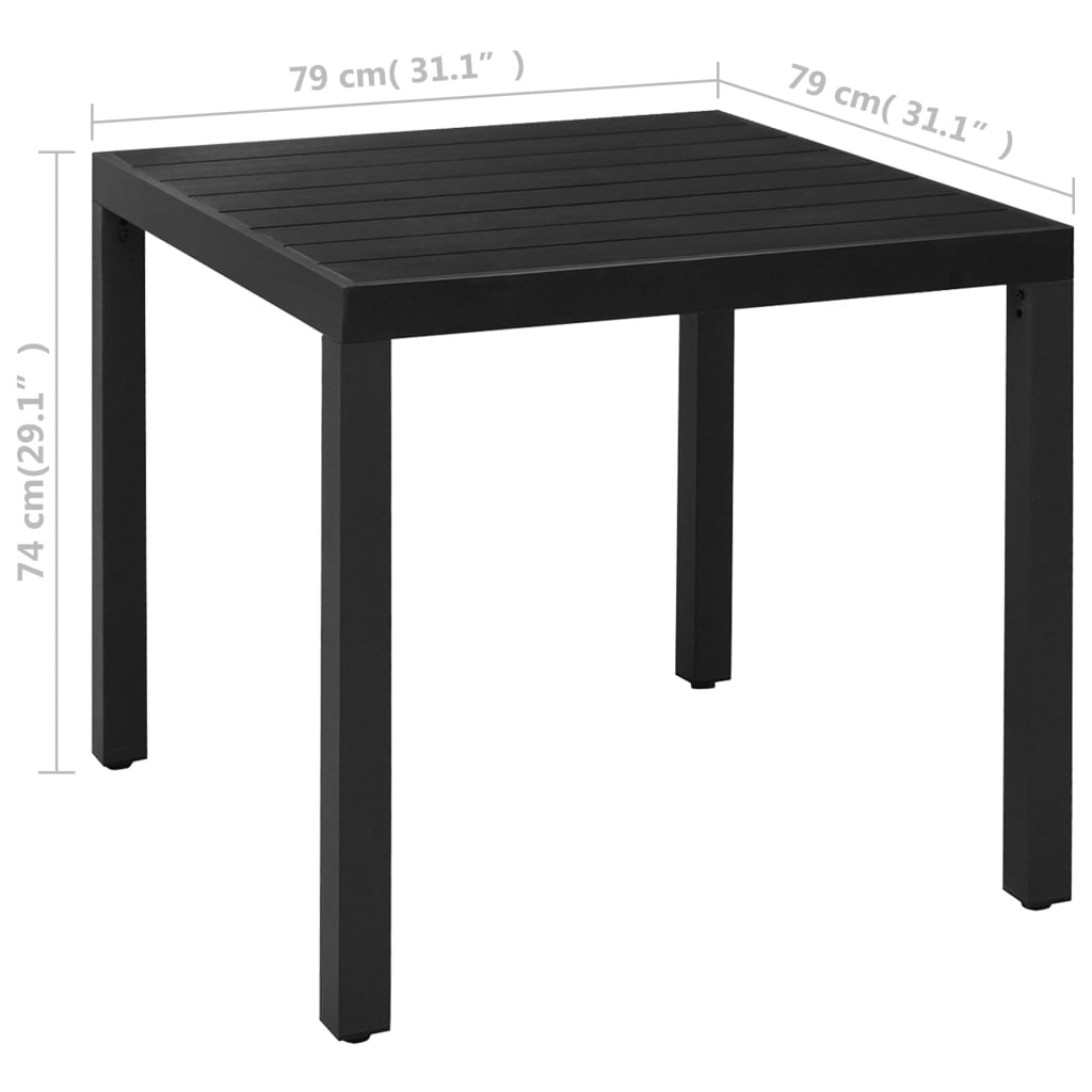 3-dijelni vrtni blagovaonski set crni