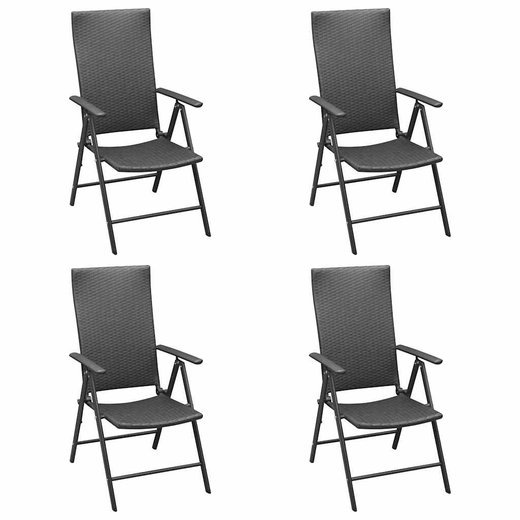5-dijelni vrtni blagovaonski set crni Crna