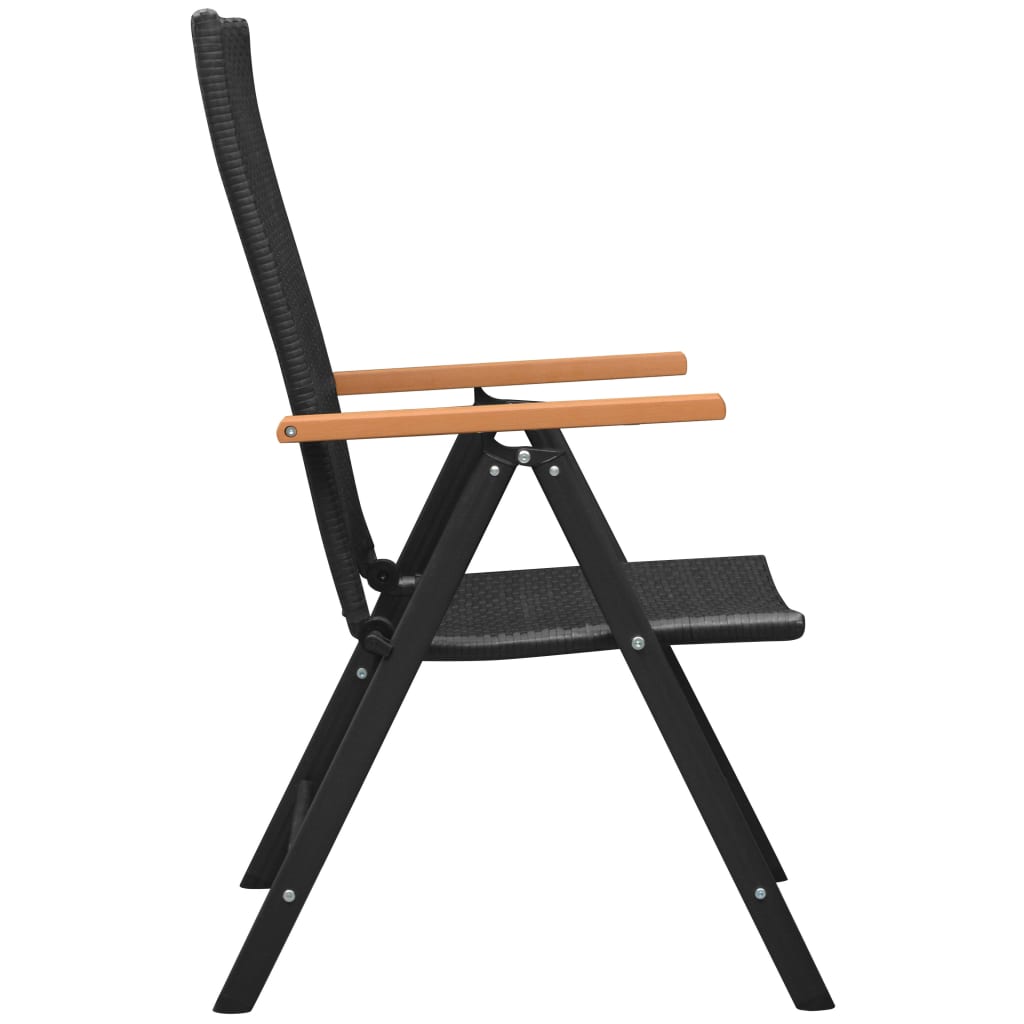 7-dijelni vrtni blagovaonski set crno-smeđi