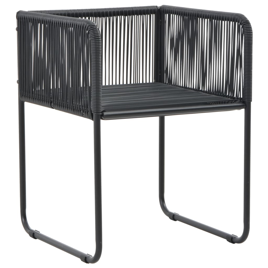 7-dijelni vrtni blagovaonski set od PVC ratana crni