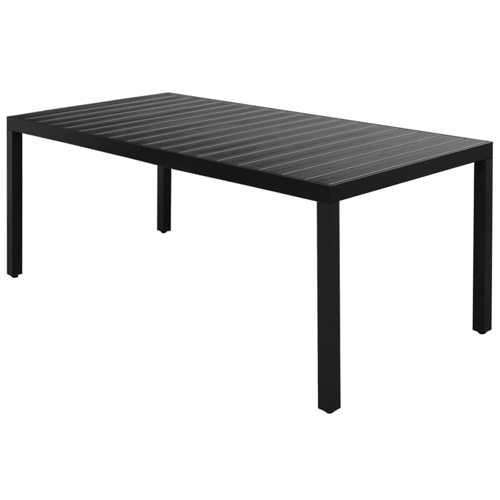 7-dijelni vrtni blagovaonski set od PVC ratana crni
