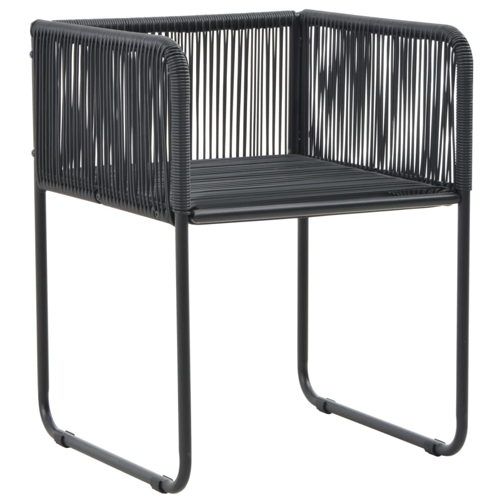 7-dijelni vrtni blagovaonski set od PVC ratana crni