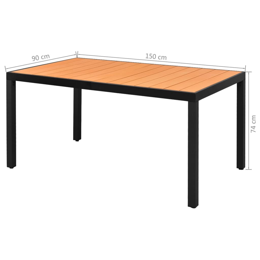 7-dijelni vrtni blagovaonski set od PVC ratana crno-smeđi
