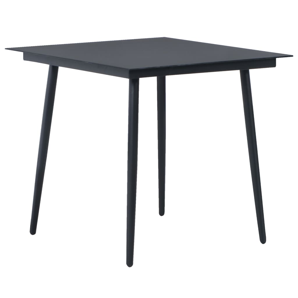 3-dijelni vrtni blagovaonski set od PVC ratana crni