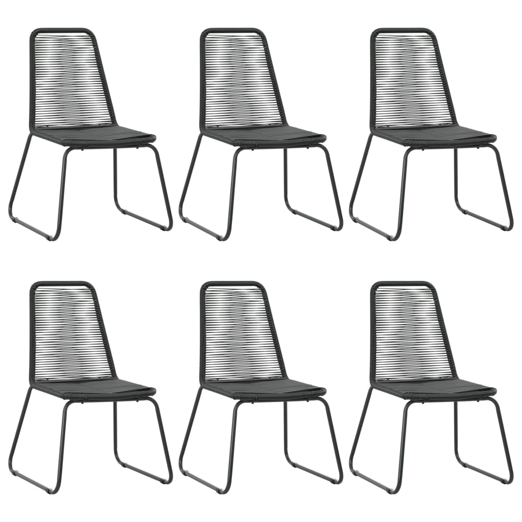 7-dijelni vrtni blagovaonski set od PVC ratana crni