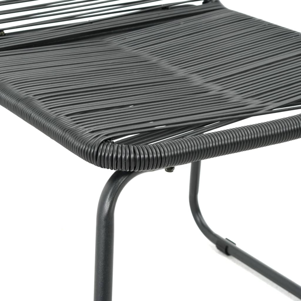 7-dijelni vrtni blagovaonski set od PVC ratana crni